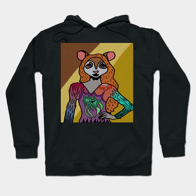 drawing beautiful hamster lady with dress Hoodie by Catbrat